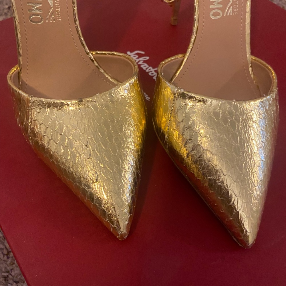 Salvatore Ferragamo Ellen Snakeskin Heel